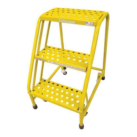 Rolling Step, 3 Steps, 30 in Overall Height, Steel, Yellow MPN:1003N1820A3E10B3C2P1