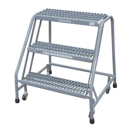 Rolling Step, 3 Steps, 30 in Overall Height, Steel, Gray MPN:1003N2630A3E20B3C1P6