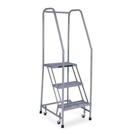 60 in H Steel Rolling Ladder, 3 Steps, 450 lb Load Capacity MPN:1003R1820A1E10B3C1P6
