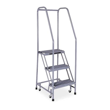 60 in H Steel Rolling Ladder, 3 Steps, 450 lb Load Capacity MPN:1003R1820A3E10B3C1P6