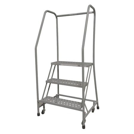 60 in H Stainless Steel Rolling Ladder, 3 Steps, 450 lb Load Capacity MPN:1003R1820A3E10B3SSP3