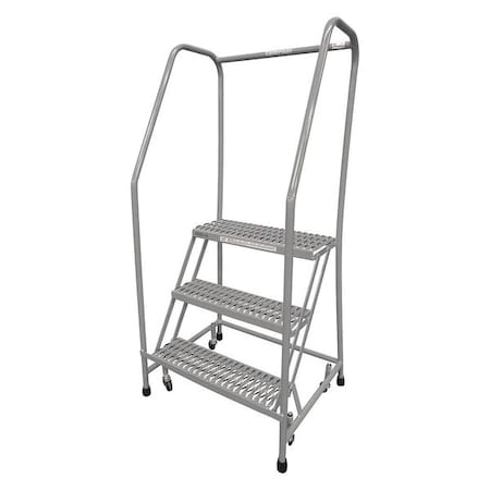 60 in H Stainless Steel Rolling Ladder, 3 Steps, 450 lb Load Capacity MPN:1003R2630A3E10B3SSP3