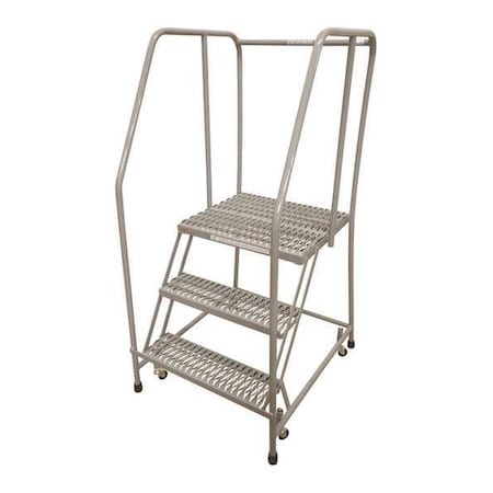60 in H Steel Rolling Ladder, 3 Steps, 450 lb Load Capacity MPN:1003R2630A3E30B3C1P6