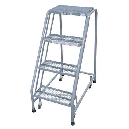 40 in H Steel Rolling Ladder, 4 Steps, 450 lb Load Capacity MPN:1004N1820A1E10B3C1P6