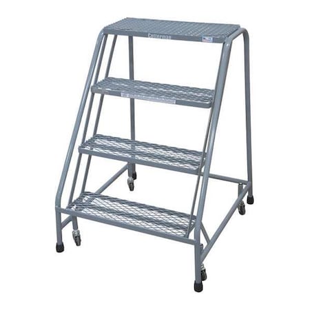 40 in H Steel Rolling Ladder, 4 Steps, 450 lb Load Capacity MPN:1004N3232A1E10B4C1P6