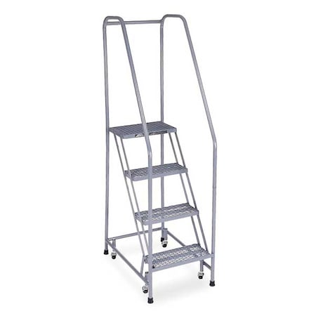 70 in H Steel Rolling Ladder, 4 Steps, 450 lb Load Capacity MPN:1004R1820A1E10B3C1P6
