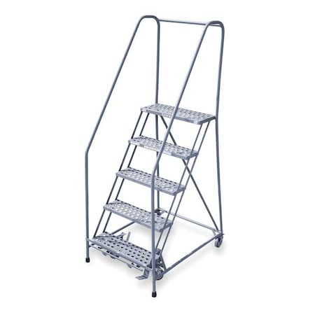 80 in H Steel Rolling Ladder, 5 Steps, 450 lb Load Capacity MPN:1005R2630A2E10B4C1P6