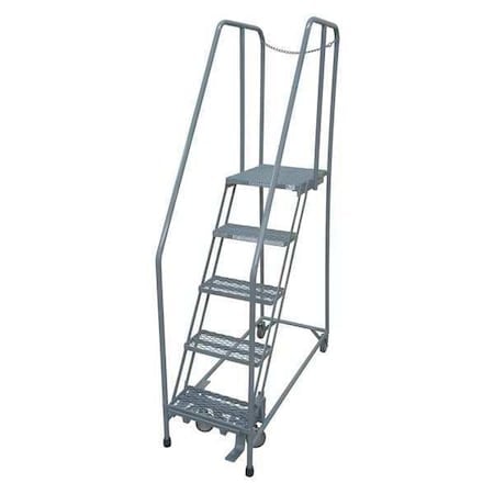 80 in H Steel Rolling Ladder, 5 Steps, 450 lb Load Capacity MPN:1005R2630A2E20B4D3C1P6
