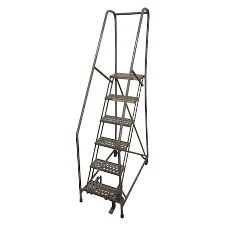 90 in H Stainless Steel Rolling Ladder, 6 Steps, 450 lb Load Capacity MPN:1006R1824A1E10B4SSP6