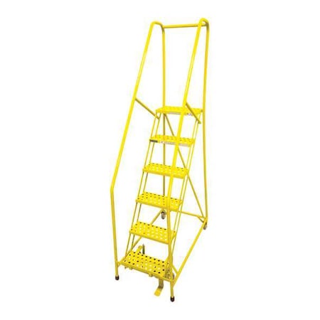 90 in H Steel Rolling Ladder, 6 Steps, 450 lb Load Capacity MPN:1006R1824A3E10B4C2P6