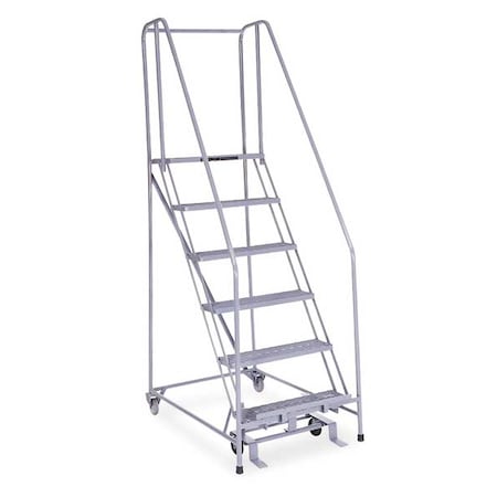 90 in H Steel Rolling Ladder, 6 Steps, 450 lb Load Capacity MPN:1006R2630A1E10B4C1P6