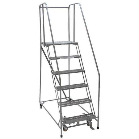 90 in H Steel Rolling Ladder, 6 Steps, 450 lb Load Capacity MPN:1006R2630A1E20B4C1P6