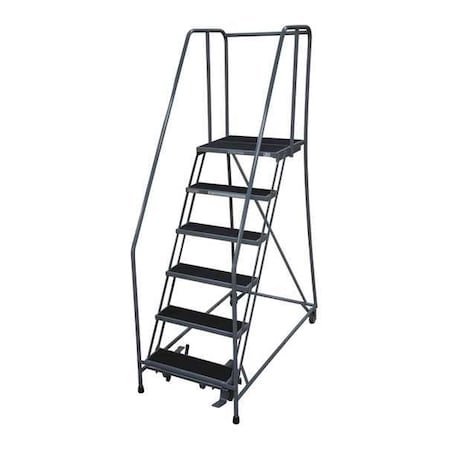 90 in H Steel Rolling Ladder, 6 Steps, 450 lb Load Capacity MPN:1006R2630A2E10B4AC1P6