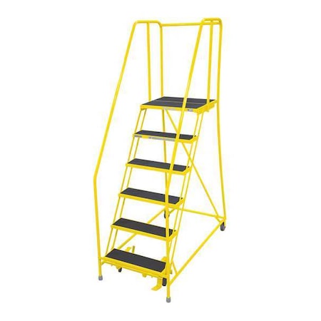 90 in H Steel Rolling Ladder, 6 Steps, 450 lb Load Capacity MPN:1006R2630A2E20B4C2P6
