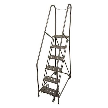 90 in H Steel Rolling Ladder, 6 Steps, 450 lb Load Capacity MPN:1006R2630A3E10B4D3C1P6