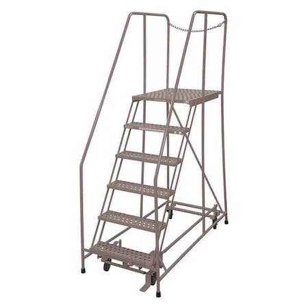 90 in H Steel Rolling Ladder, 6 Steps, 450 lb Load Capacity MPN:1006R2630A3E30B4D3C1P6