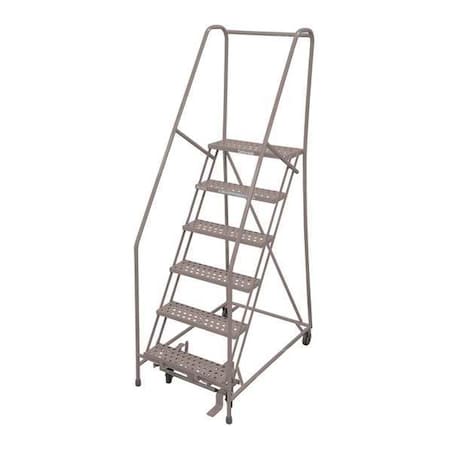 90 in H Steel Rolling Ladder, 6 Steps, 450 lb Load Capacity MPN:1006R2630A6E10B4AC1P6
