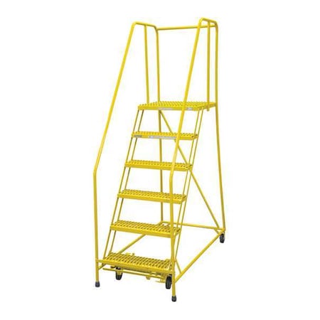 90 in H Steel Rolling Ladder, 6 Steps, 450 lb Load Capacity MPN:1006R2630A6E20B4C2P6