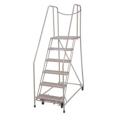 90 in H Steel Rolling Ladder, 6 Steps, 450 lb Load Capacity MPN:1006R2630A6E20B4D3C1P6