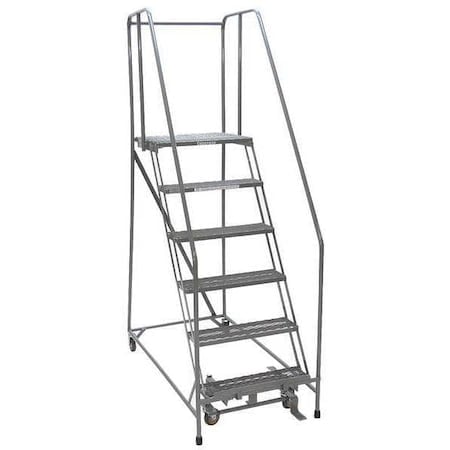 90 in H Steel Rolling Ladder, 6 Steps, 450 lb Load Capacity MPN:1006R2630A6E30B4C1P6