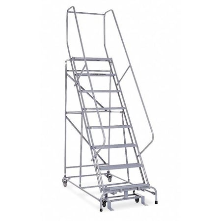 110 in H Steel Rolling Ladder, 8 Steps, 450 lb Load Capacity MPN:1008R2632A1E10B4C1P6