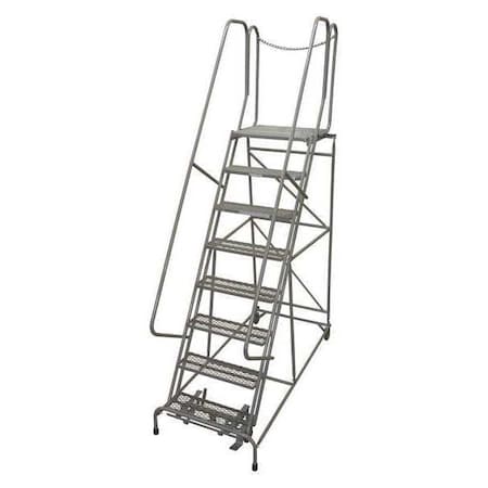110 in H Steel Rolling Ladder, 8 Steps, 450 lb Load Capacity MPN:1008R2632A3E20B4D3C1P6