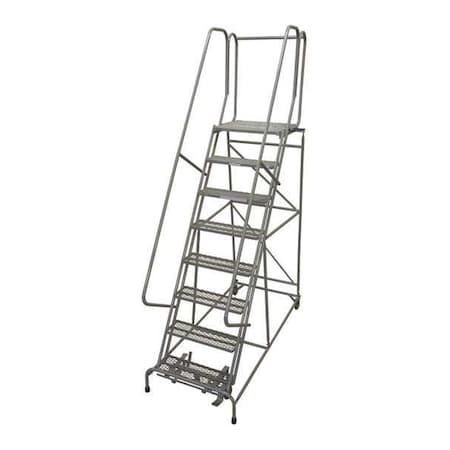 110 in H Steel Rolling Ladder, 8 Steps, 450 lb Load Capacity MPN:1008R2632A3E30B4AC1P6