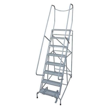 110 in H Steel Rolling Ladder, 8 Steps, 450 lb Load Capacity MPN:1008R2632A6E10B4D3C1P6