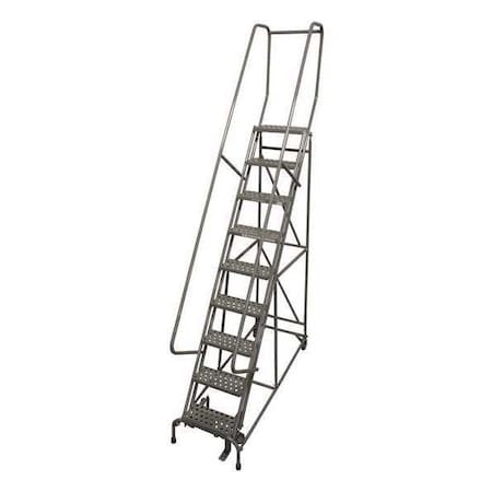 120 in H Steel Rolling Ladder, 9 Steps, 450 lb Load Capacity MPN:1009R1824A3E10B4AC1P6