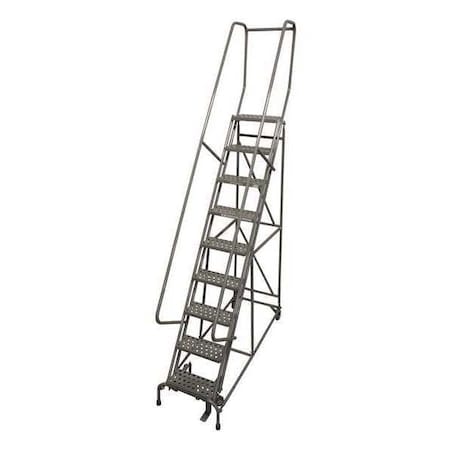 120 in H Steel Rolling Ladder, 9 Steps, 450 lb Load Capacity MPN:1009R1824A6E10B4AC1P6