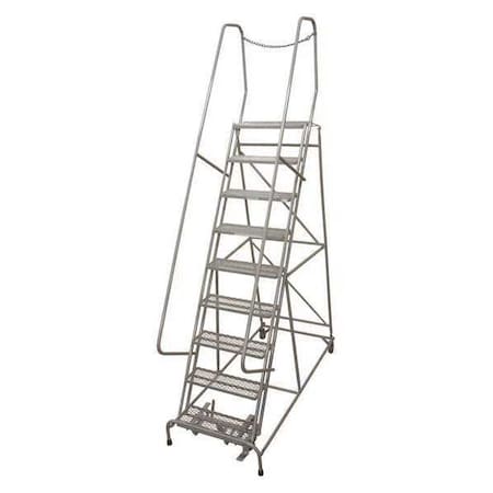 120 in H Steel Rolling Ladder, 9 Steps, 450 lb Load Capacity MPN:1009R2632A2E20B4D3C1P6