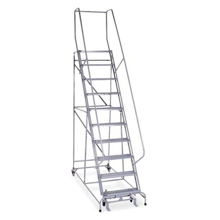 130 in H Stainless Steel Rolling Ladder, 10 Steps, 450 lb Load Capacity MPN:1010R2632A1E10B4 SS P3