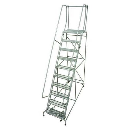 130 in H Steel Rolling Ladder, 10 Steps, 450 lb Load Capacity MPN:1010R2632A1E30B4C1P6