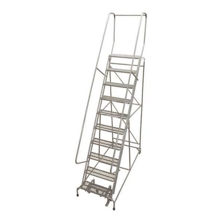 130 in H Steel Rolling Ladder, 10 Steps, 450 lb Load Capacity MPN:1010R3232A1E10B4C1P6
