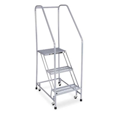 60 in H Steel Rolling Ladder, 3 Steps, 450 lb Load Capacity MPN:1203R1820A1E24B3C1P6