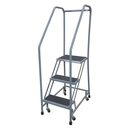 60 in H Steel Rolling Ladder, 3 Steps, 450 lb Load Capacity MPN:1203R1820A2E24B3C1P6