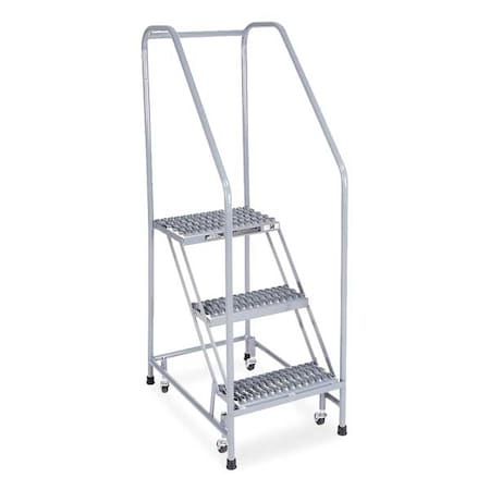60 in H Steel Rolling Ladder, 3 Steps, 450 lb Load Capacity MPN:1203R1820A3E12B3C1P6