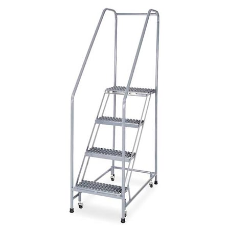 70 in H Steel Rolling Ladder, 4 Steps, 450 lb Load Capacity MPN:1204R1820A3E12B3C1P6