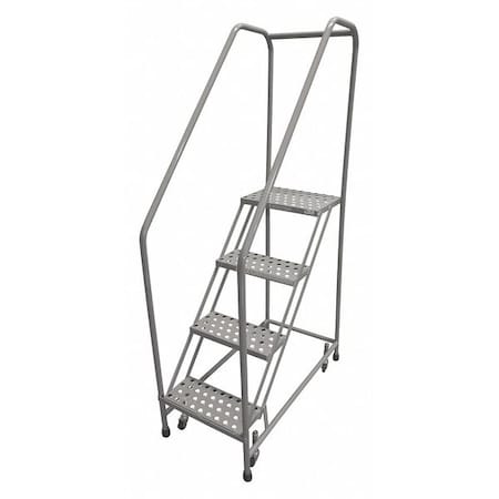 70 in H Steel Rolling Ladder, 4 Steps, 450 lb Load Capacity MPN:1204R1820A6E12B3C1P6