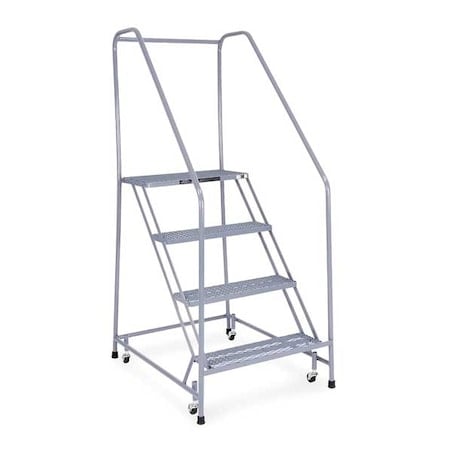 70 in H Steel Rolling Ladder, 4 Steps, 450 lb Load Capacity MPN:1204R2630A1E12B3C1P6