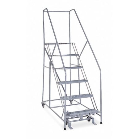 90 in H Steel Rolling Ladder, 6 Steps, 450 lb Load Capacity MPN:1206R2630A1E24B4C1P6