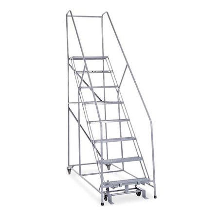 110 in H Steel Rolling Ladder, 8 Steps, 450 lb Load Capacity MPN:1208R2632A1E24B4C1P6