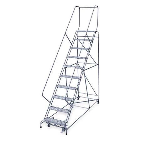 130 in H Steel Rolling Ladder, 10 Steps, 450 lb Load Capacity MPN:1210R2632A2E12B4C1P6