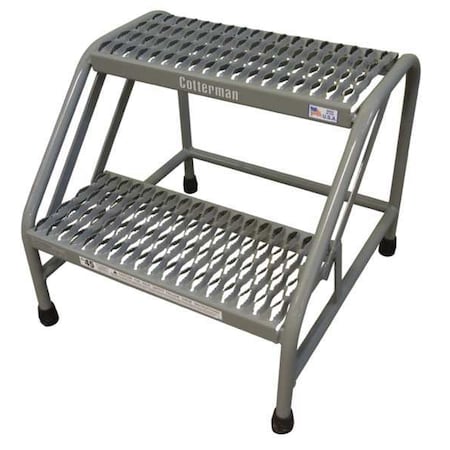 Stationary Step, 2 Steps, 500 lb Load Capacity, 20 in Overall Height, Steel, Gray MPN:1302N2626A3E10B1C1P6