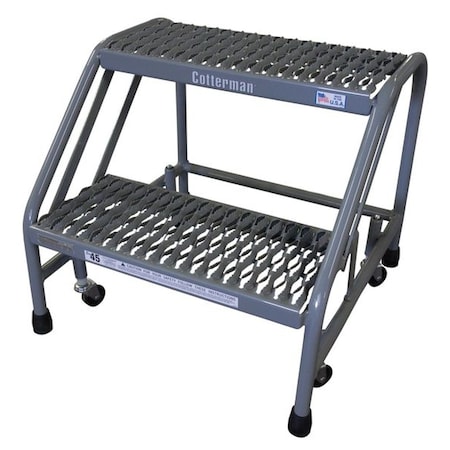 Rolling Step, 2 Steps, 500 lb Load Capacity, 20 in Overall Height, Steel, Gray MPN:1302N2626A3E10B3C1P6