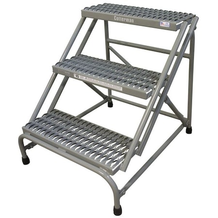 Stationary Step, 3 Steps, 500 lb Load Capacity, 30 in Overall Height, Steel, Gray MPN:1403N2628A3E10B1C1P1