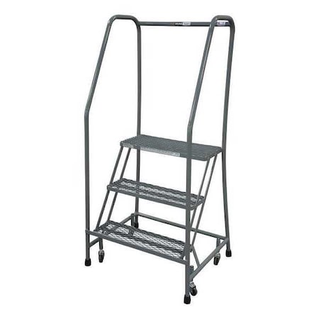 60 in H Steel Rolling Ladder, 3 Steps, 450 lb Load Capacity MPN:1503R2630A1E10B3C1P6