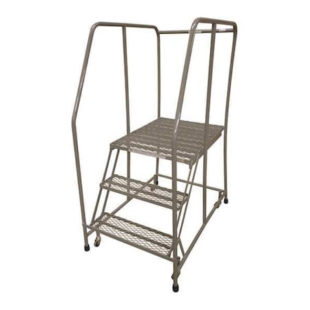 60 in H Steel Rolling Ladder, 3 Steps, 450 lb Load Capacity MPN:1503R2630A1E30B3C1P6