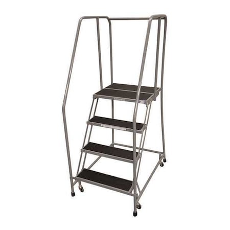 70 in H Steel Rolling Ladder, 4 Steps, 450 lb Load Capacity MPN:1504R1820A6E20B3C1P6