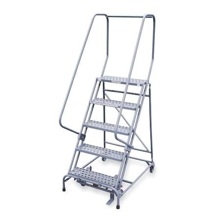 80 in H Steel Rolling Ladder, 5 Steps, 450 lb Load Capacity MPN:1505R2630A1E30B4C1P5